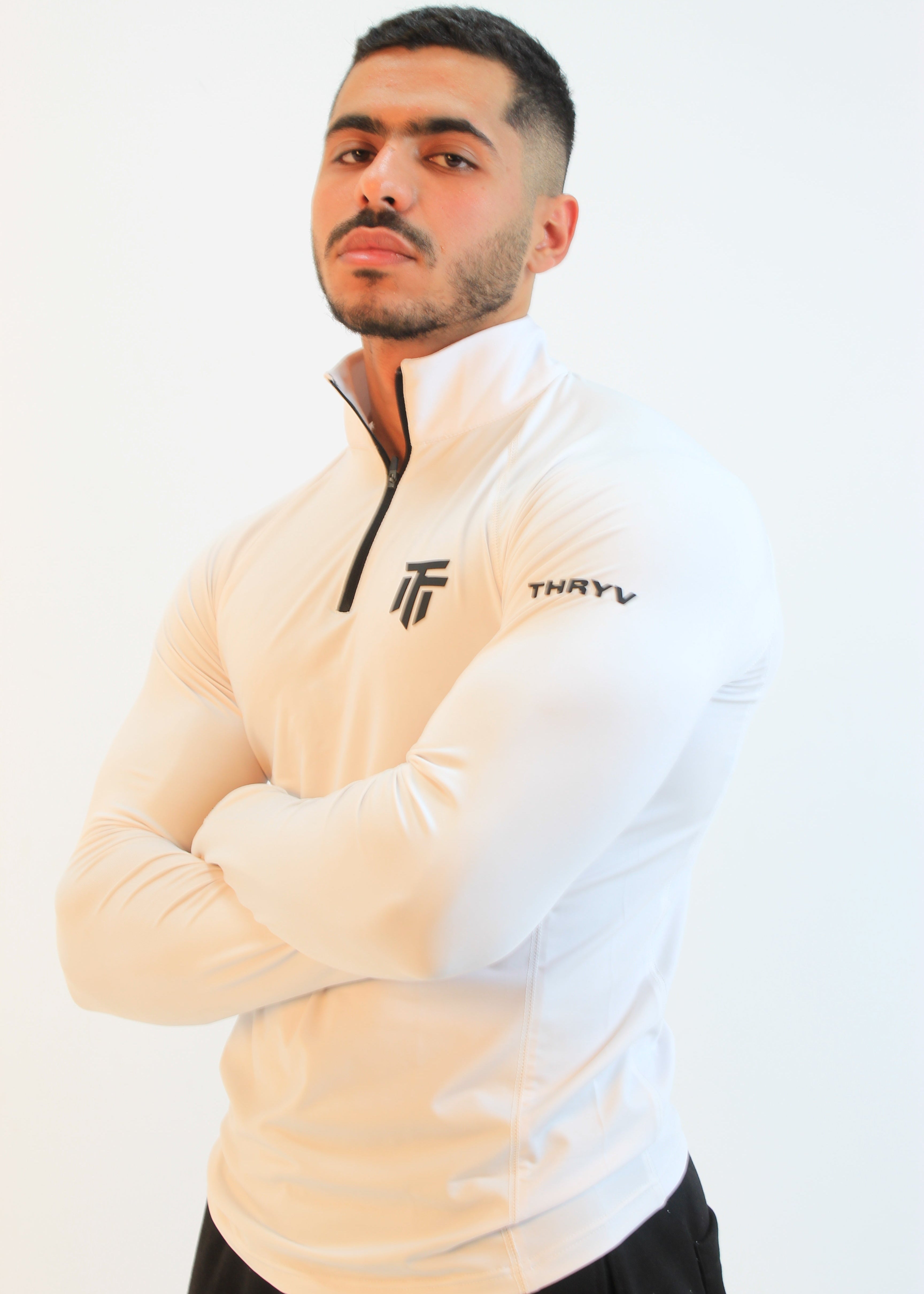 White Quarter Zipper